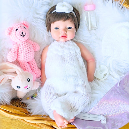 Bebé Reborn Silicona "Miel" (43cm, 2.3kg) - Bebe, Hace Pis, Pelo Real y Tiene Caída de Cabeza