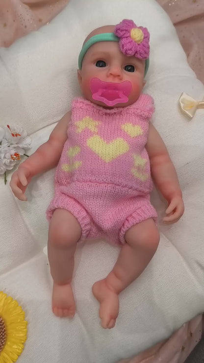 Bebé Reborn Mía - 30 cm de Silicona Blanda Realista